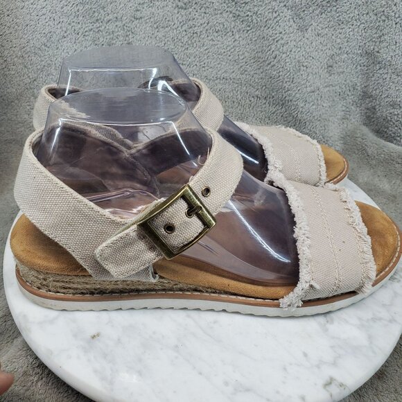 Skechers Shoes Womens Size 9 Tan Canvas Bobs Desert Kiss Adobe Princess Sandals - Picture 4 of 10
